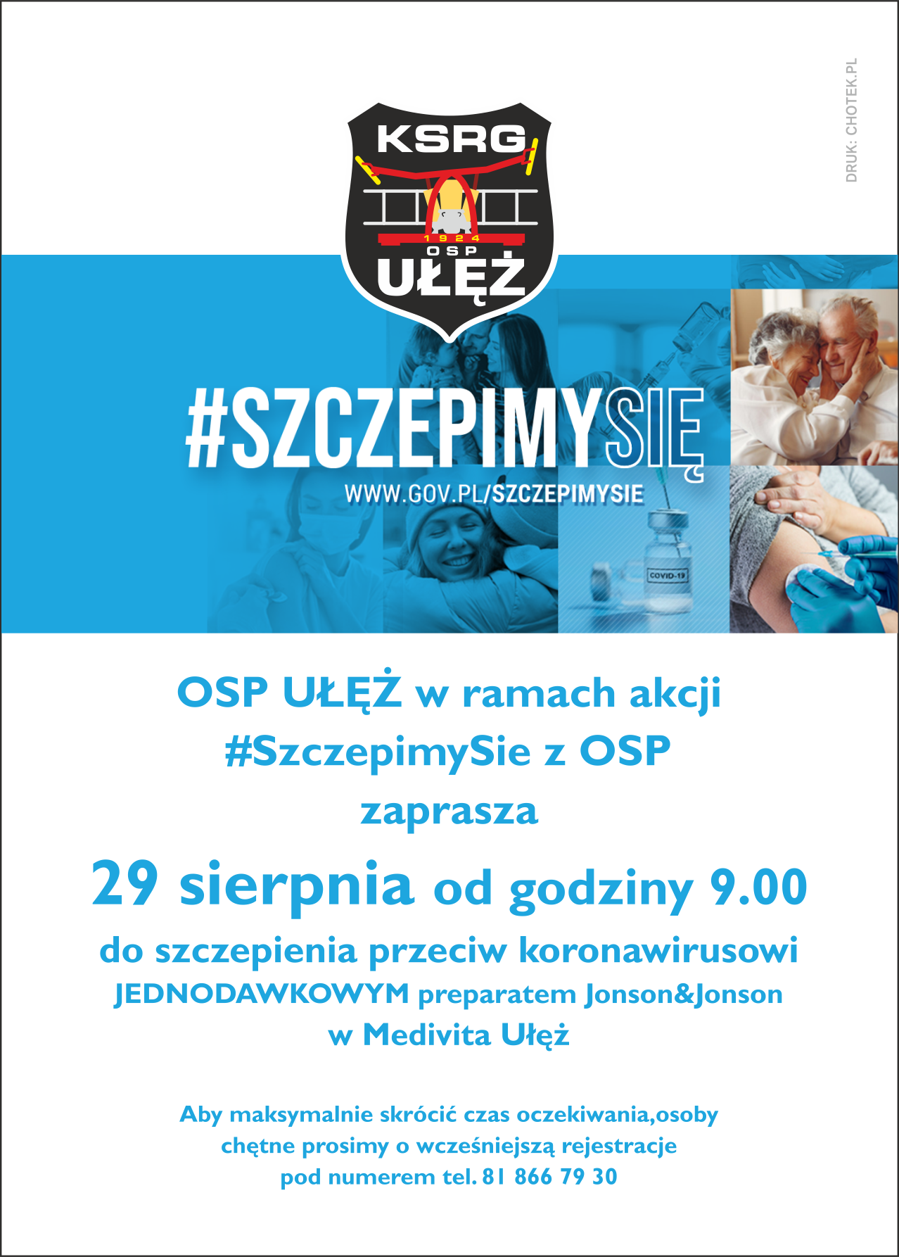 Szczepimy się z OSP Ułęż- 29 sierpnia 2021 r. godz. 9.00
