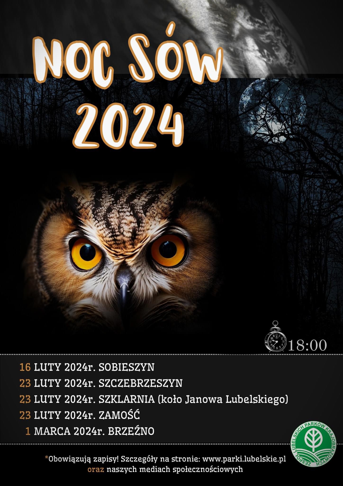Noc sów – Sobieszyn-Brzozowa, 16 lutego 2024 r. godz. 18